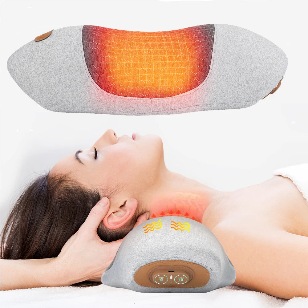Electric Heating Massage Pillow Shoulder Back Neck Traction Massager