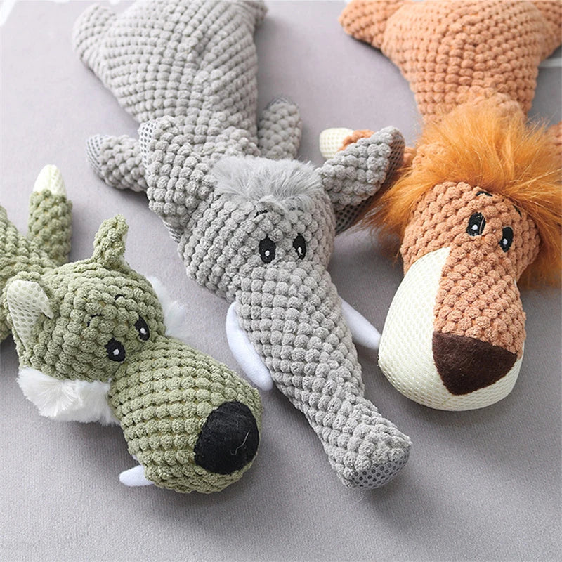 Fun Pet Toy Elephant Lion Wolf Shaped Stuffed Toy