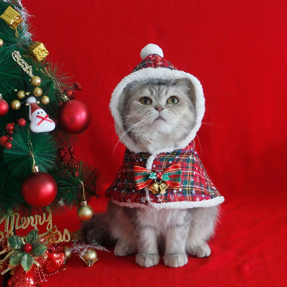 Cat Dog Christmas Hoodie Cloak Warm Outfit