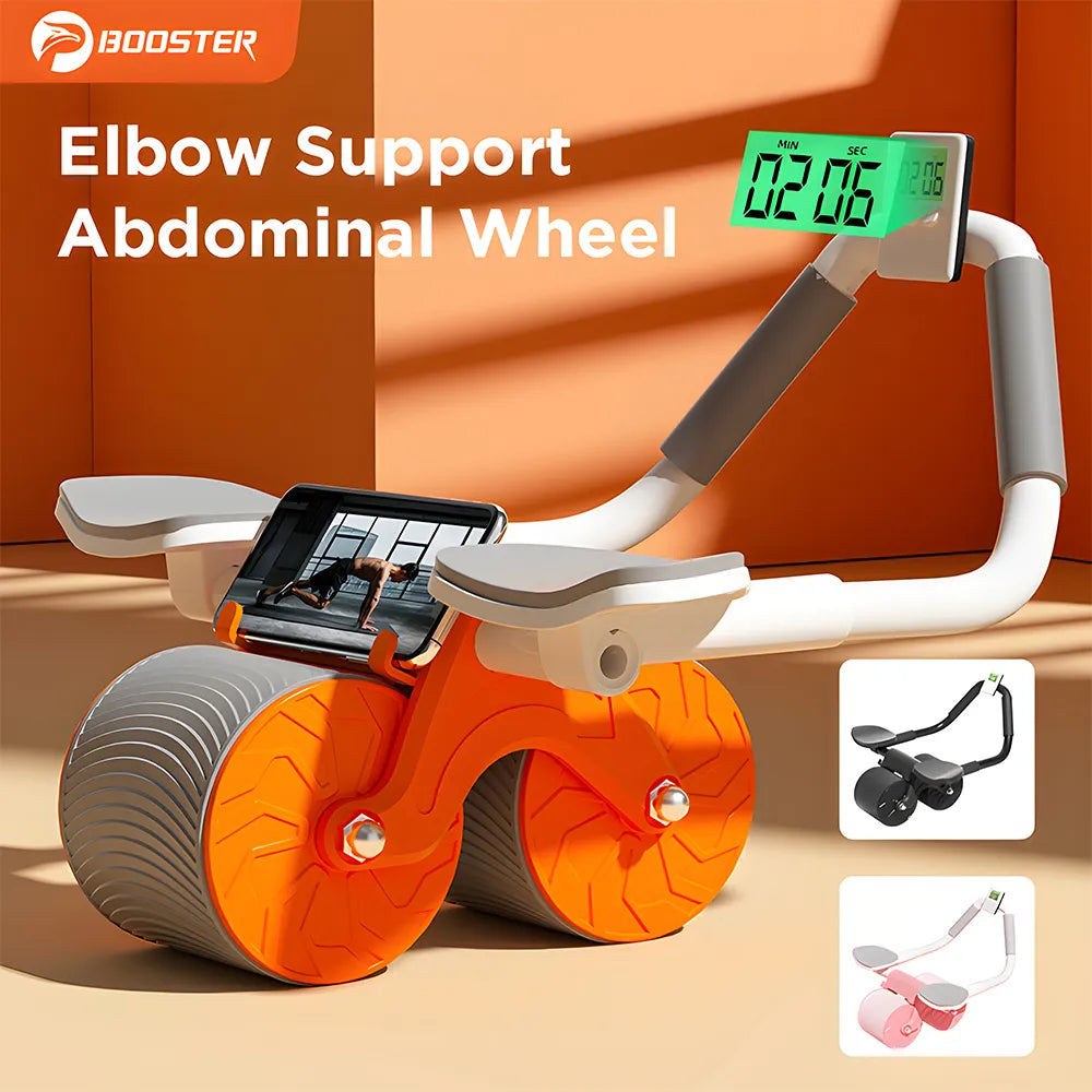 Ab Roller Wheel Automatic Rebound With Elbow Support